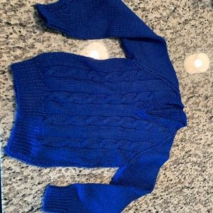 Hand made cable knit sweater blue